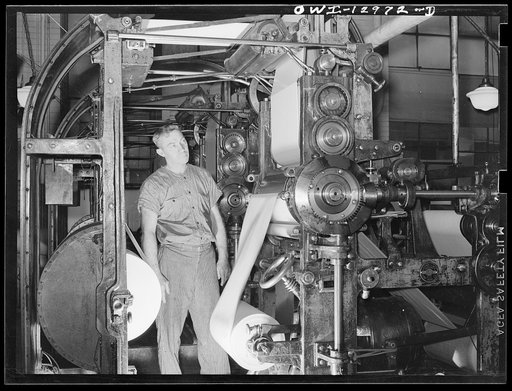Washington, D.C. 400-subject rotary intaglio postage stamp printing press at the United States Bureau of Engraving and Printing