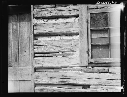 Detail of cabin construction. Ross-Hocking land project in Ohio
