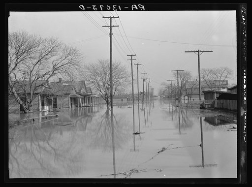 A flooded street in North Memphis, Tennessee