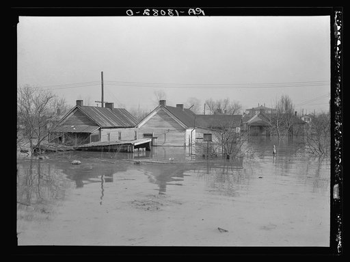 Memphis houses half submerged by the flood. Tennessee