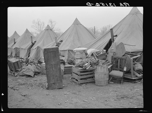Furniture brought by colored flood refugees to the camp at Forrest City, Arkansas