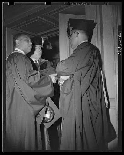 Washington, D.C. Faculty members of the Howard University during commencement