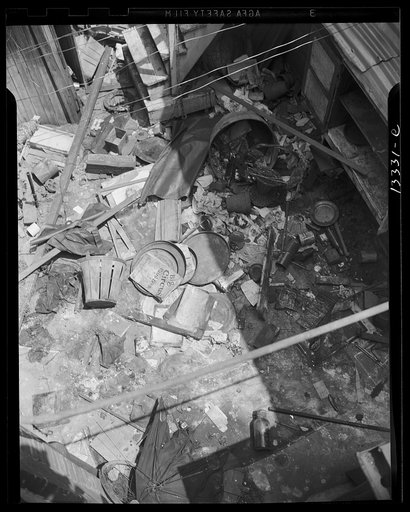 Washington, D.C. Interiors of wrecked homes on Independence Avenue across from the Smithsonian Institute