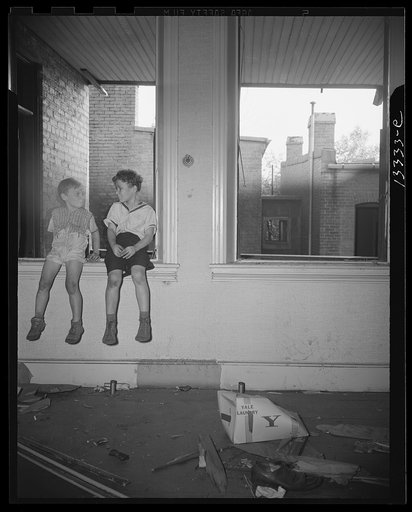 Washington, D.C. Children playing in wrecked houses along Independence Avenue