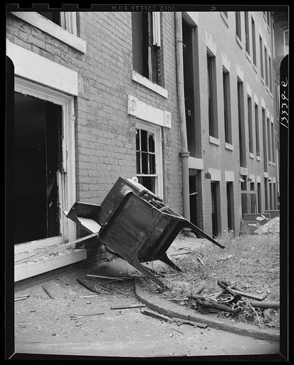 Washington, D.C. Exteriors of houses being wrecked on Independence Avenue