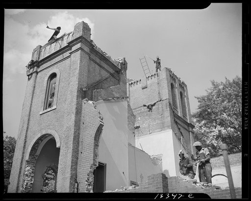 Washington, D.C. Laborers wrecking buildings on Independence Avenue