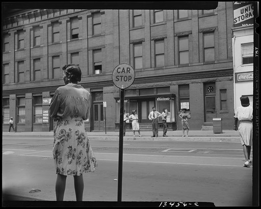 Washington, D.C. Waiting for the street car at 7th and Florida Avenue, N.W.
