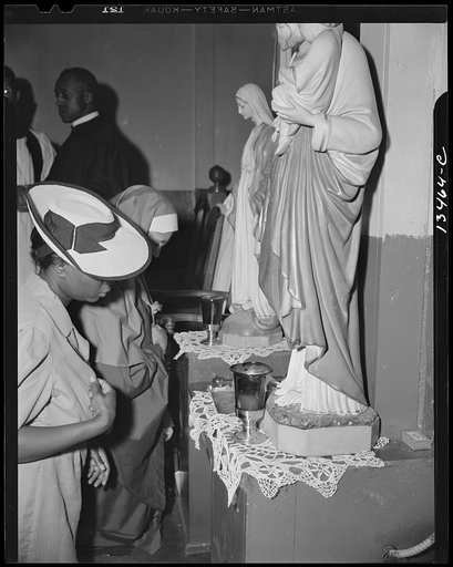 Washington, D.C. Worshippers before the altar in the St. Martin's Spiritual Church
