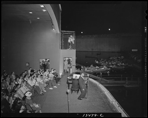 Washington, D.C. Russian war anniversary benefit at the Watergate. Paul Robeson singing