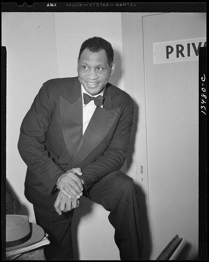 Washington, D.C. Russian war anniversary benefit at the Watergate. Paul Robeson backstage