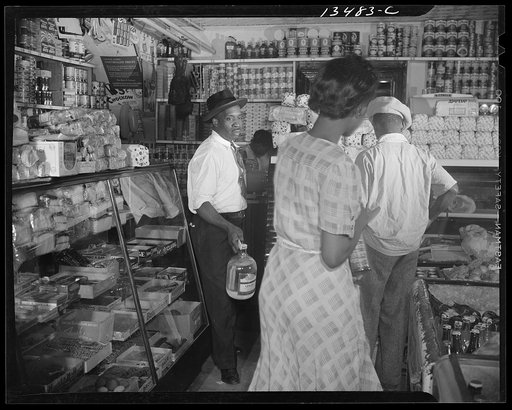 Washington, D.C. Interior of the grocery store patronized by Mrs. Ella Watson, a government charwoman