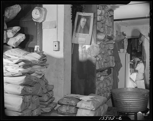 Washington, D.C. Interior of a Chinese laundry located under the apartment of Mrs. Ella Watson, a government charwoman