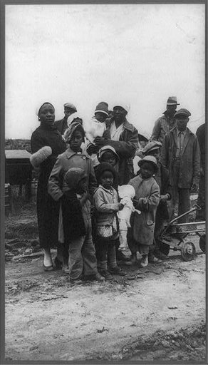 Parkin (vicinity), Arkansas. The families of evicted sharecroppers of the Dibble plantation. They were legally evicted the week of January 12, 1936. The plantation having charged that by membership in the Southern Tenant Farmers' Union they were engaging in a conspiracy to retain their homes. This c