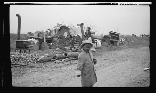 Parkin (vicinity), Arkansas. The families of evicted sharecroppers of the Dibble plantation. They were legally evicted the week of January 12, 1936, the plantation having charged that by membership in the Southern Tenant Farmers' Union they were engaging in a conspiracy to retain their homes; this c