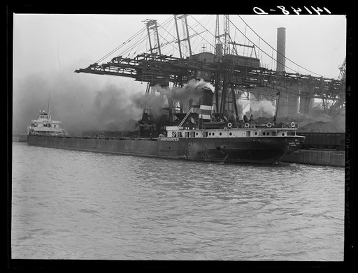 Ship unloading ore at plant. Buffalo, New York