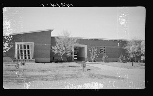 Casa Grande Valley Farms, Pinal County, Arizona. Community building of adobe construction of the Farm Security Administration homesteads