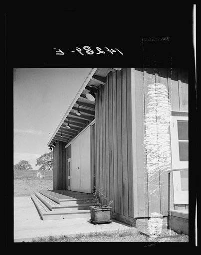 Sonoma migratory labor camp. Back of community building. California