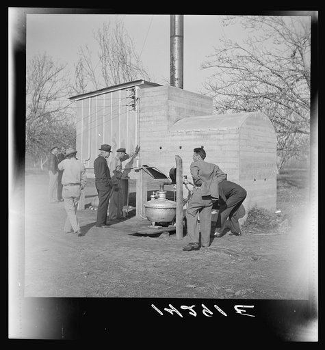 Visalia migratory labor camp incinerator. California
