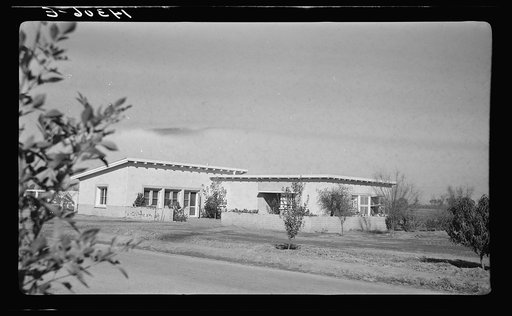 Community building. Chandler tract, Arizona. Adobe construction