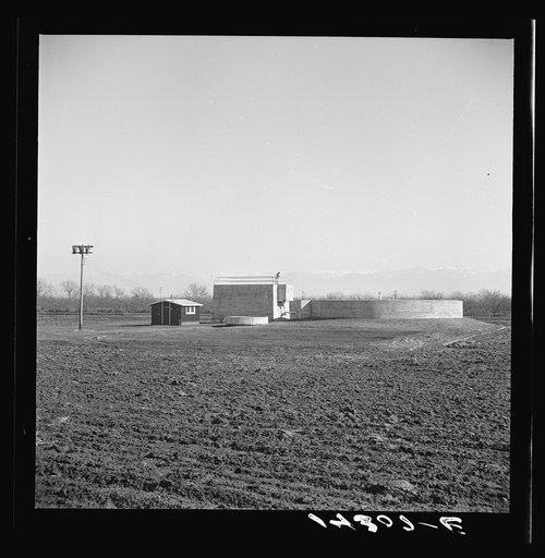 General view, sanitary plant. Visalia migratory labor camp. California