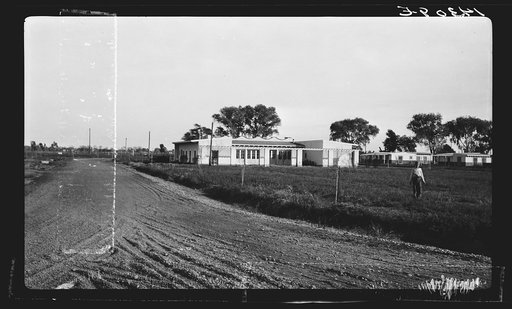 Community building. Baxter tract. Adobe construction. Arizona