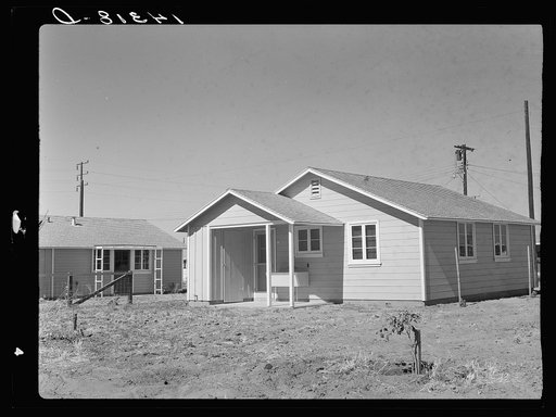 Farm labor home, back view. Visalia migratory labor camp, California
