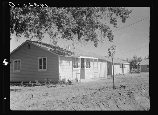 Four-room labor home. Visalia migratory labor camp. California