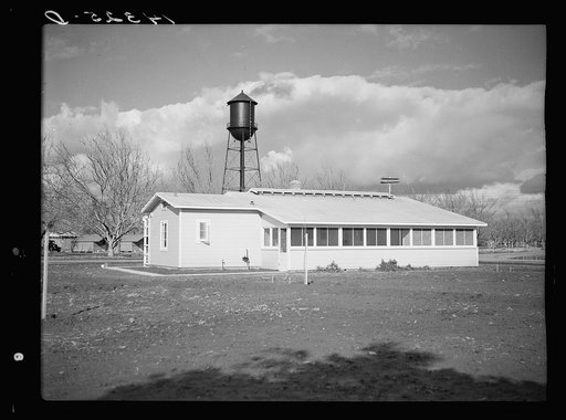 Clinic, back view. Visalia migratory labor camp. California