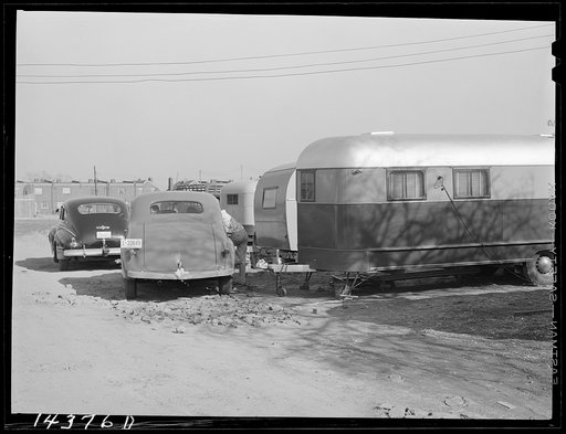 Trailers occupied by torpedo plant workers and their families. Trailer camp Alexandria, Virginia