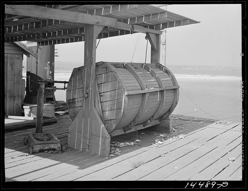 Drum used to cook crabs. Rock Point, Maryland