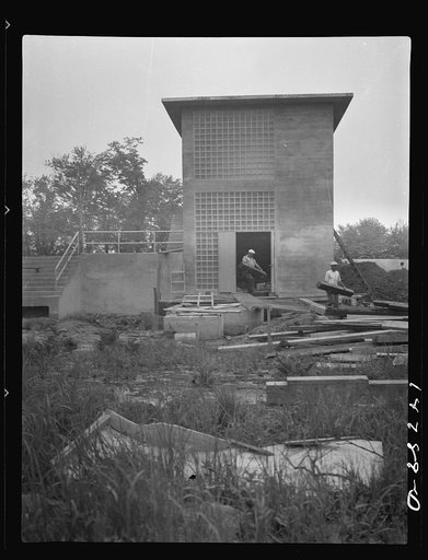 Hightstown, New Jersey. Progress photograph taken during construction of the Jersey homesteads, a U.S. Resettlement Administration project