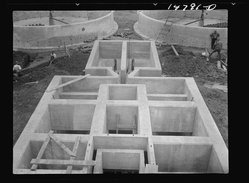 Hightstown, New Jersey. Progress photograph taken during construction of the Jersey homesteads, a U.S. Resettlement Administration project