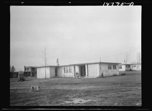 Hightstown, New Jersey. Progress photograph taken during construction of the Jersey homesteads, a U.S. Resettlement Administration project