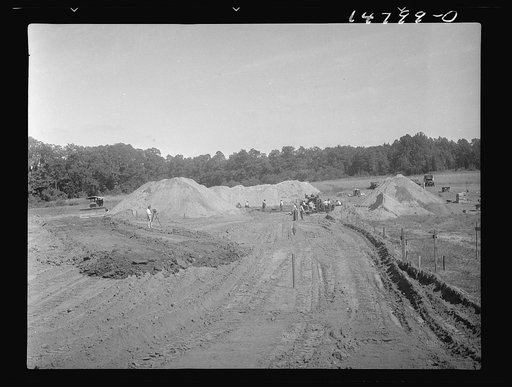 Hightstown, New Jersey. Progress photograph taken during construction of the Jersey homesteads, a U.S. Resettlement Administration project