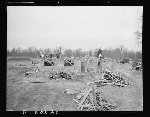 Hightstown, New Jersey. Progress photograph taken during construction of the Jersey homesteads, a U.S. Resettlement Administration project