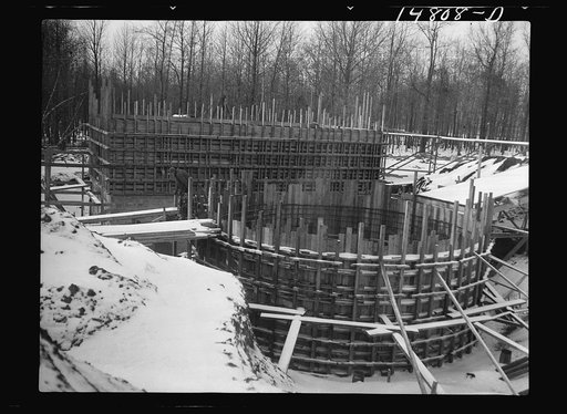 Hightstown, New Jersey. Progress photograph taken during construction of the Jersey homesteads, a U.S. Resettlement Administration project