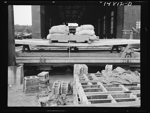 Hightstown, New Jersey. Progress photograph taken during construction of the Jersey homesteads, a U.S. Resettlement Administration project
