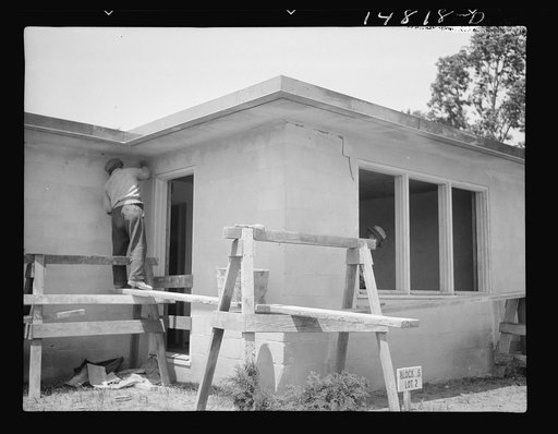 Hightstown, New Jersey. Progress photograph taken during construction of the Jersey homesteads, a U.S. Resettlement Administration project