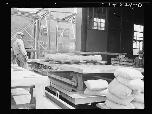 Hightstown, New Jersey. Progress photograph taken during construction of the Jersey homesteads, a U.S. Resettlement Administration project