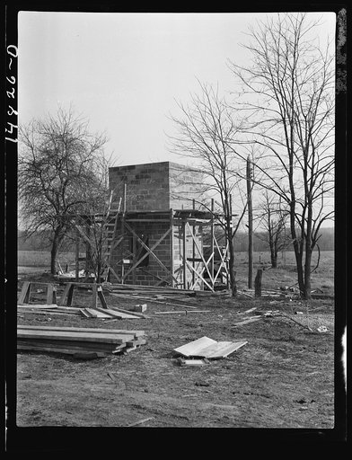 Hightstown, New Jersey. Progress photograph taken during construction of the Jersey homesteads, a U.S. Resettlement Administration project