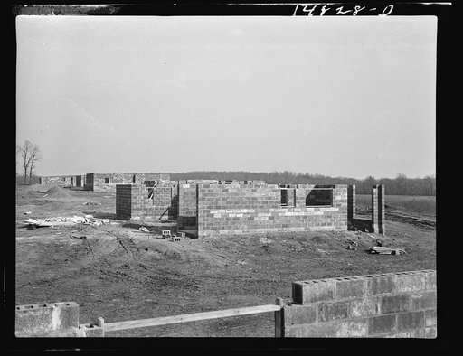 Hightstown, New Jersey. Progress photograph taken during construction of the Jersey homesteads, a U.S. Resettlement Administration project
