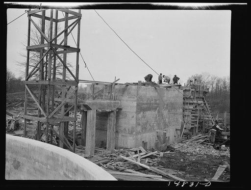 Hightstown, New Jersey. Progress photograph taken during construction of the Jersey homesteads, a U.S. Resettlement Administration project