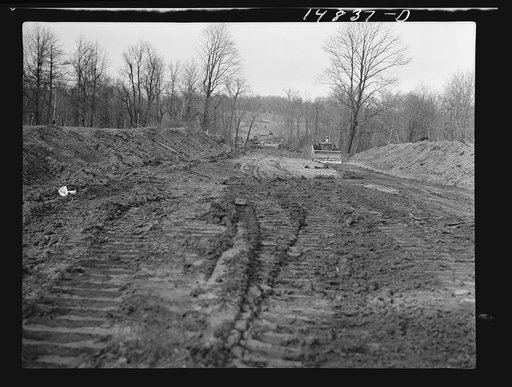 Hightstown, New Jersey. Progress photograph taken during construction of the Jersey homesteads, a U.S. Resettlement Administration project