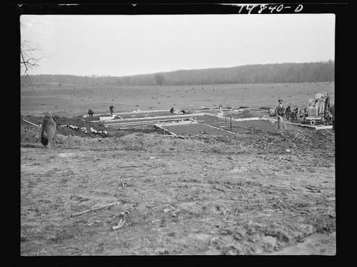 Hightstown, New Jersey. Progress photograph taken during construction of the Jersey homesteads, a U.S. Resettlement Administration project