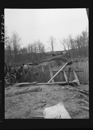 Hightstown, New Jersey. Progress photograph taken during construction of the Jersey homesteads, a U.S. Resettlement Administration project