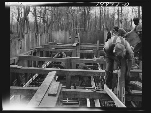 Hightstown, New Jersey. Progress photograph taken during construction of the Jersey homesteads, a U.S. Resettlement Administration project