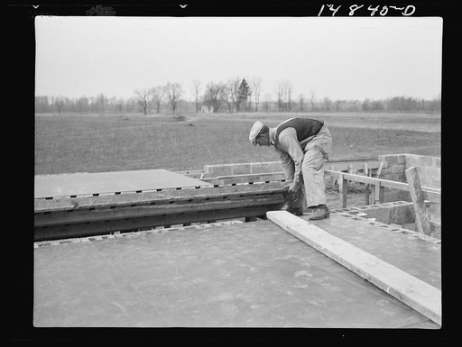 Hightstown, New Jersey. Progress photograph taken during construction of the Jersey homesteads, a U.S. Resettlement Administration project