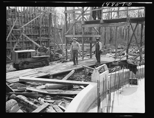 Hightstown, New Jersey. Progress photograph taken during construction of the Jersey homesteads, a U.S. Resettlement Administration project
