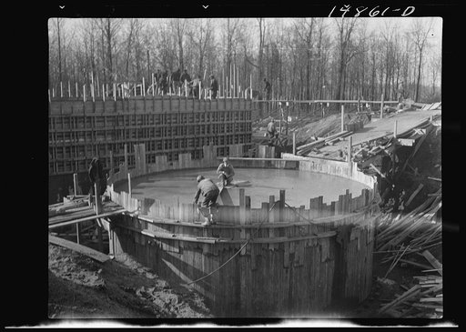 Hightstown, New Jersey. Progress photograph taken during construction of the Jersey homesteads, a U.S. Resettlement Administration project