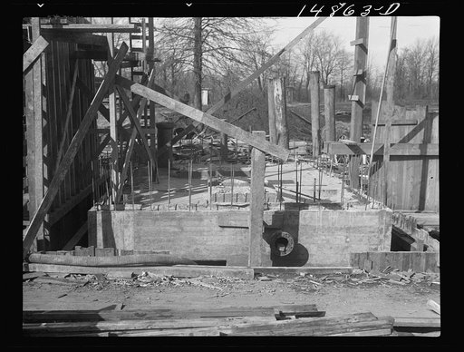 Hightstown, New Jersey. Progress photograph taken during construction of the Jersey homesteads, a U.S. Resettlement Administration project